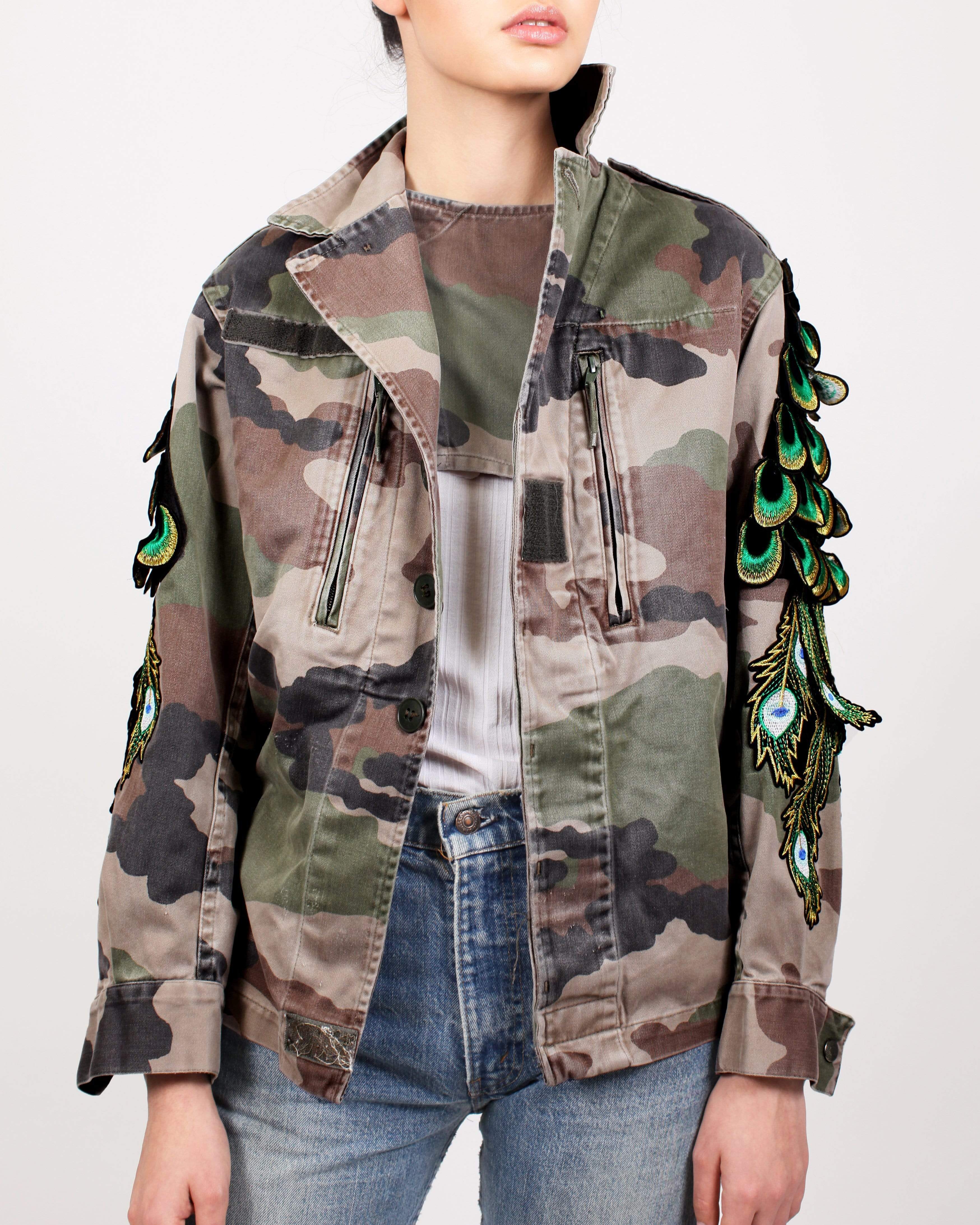 Camo Peacock Jacket Reworked Vintage Clothing Ragyard