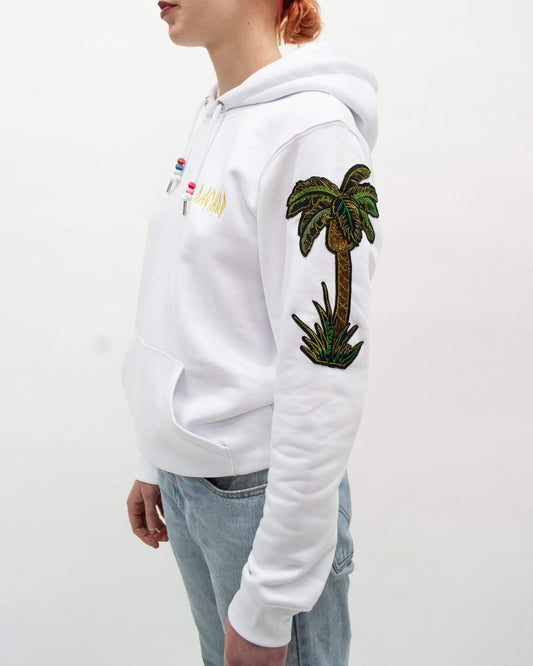 Palm Tree Hoodie White